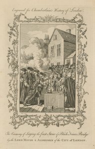 The Ceremony of Laying the First Stone of Blackfriars Bridge by English School