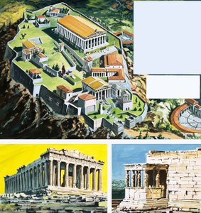 The city of Athens in Ancient Greece by English School