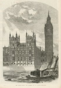 The Clock Tower at the New Houses of Parliament by English School