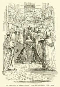 The Coronation of Queen Victoria, from the Observer, 2 July 1838 (engraving) by English School