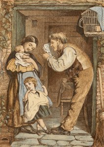 The Cottage Door, Father Playing with His Child by English School