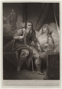 The Daughter of Cromwell Urging Him to Repentance by English School