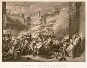 The Death of Major Pierson at St. Heliers by English School