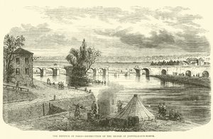 The Defence of Paris, Destruction of the Bridge of Joinville-sur-Marne, November 1870 by English School