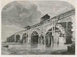 The Demolition of Old Westminster Bridge by English School