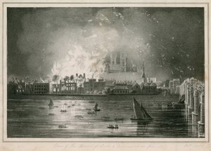 The Destruction by Fire of the Houses of Parliament on 16 October 1834 by English School