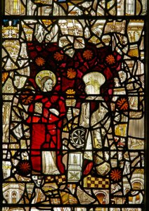 The east window depicting St Catherine with Christ by English School