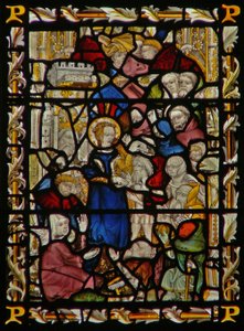 The east window depicting St Elisabeth of Hungary by English School