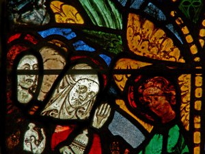 The east window depicting a Resurrection scene: the Holy Women at the Tomb; Mary Magdalene with Christ