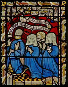 The east window depicting donors