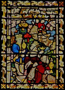 The east window depicting the Adoration of the Magi by English School