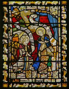The east window depicting the Annunciation by English School