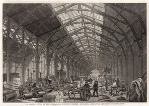 The eastern annexe of the International Exhibition Building containing agricultural implements