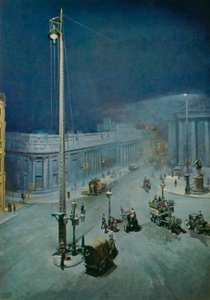 The Electric Light at the Mansion House, London by English School