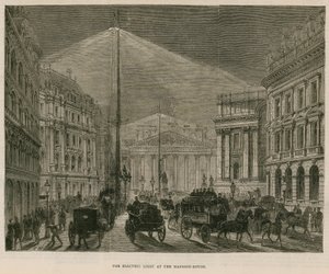 The Electric Light at the Mansion House, London by English School