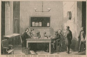 The Electric Telegraph Room, House of Lords - Dispatching the Queen
