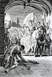 The entrance of Queen Elizabeth at Kenilworth Castle by English School