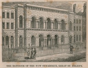 The Exterior of the New Synagogue, Great St Helens, London