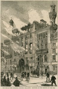 The fire at the Alhambra Theatre - the ruins, sketched on the morning of the fire, 7 December 1882
