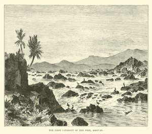 The First Cataract of the Nile, Assouan by English School