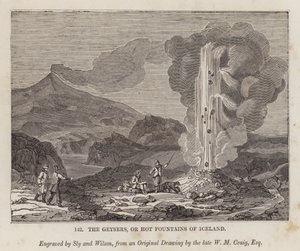 The Geysers, or Hot Fountains of Iceland by English School