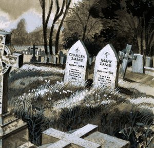The gravestones of Charles and Mary Lamb