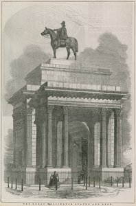 The great Wellington statue and Arch, Hyde Park Corner, London by English School