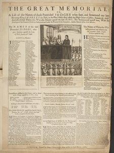 The Great Memorial, or, A List of the Names of Those Pretended Judges Who Sentenced King Charles I, January 27 by English School