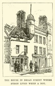 The House in Broad Street Where Byron Lived When a Boy by English School