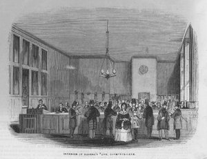 The Interior of the Bank of Messrs Rogers and Co by English School