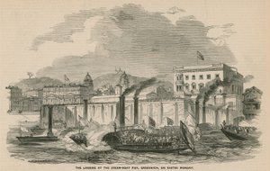 The Landing at the Steam Boat Pier, Greenwich, on Easter Monday by English School