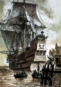 The Last Sight of the Pilgrim Fathers Was Southampton Dock by English School