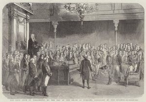 The late Duke of Wellington at the Bar of the House of Commons, addressed by the Speaker by English School