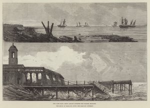 The Late Gale at Margate by English School