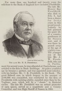 The late Mr H R Freshfield by English School