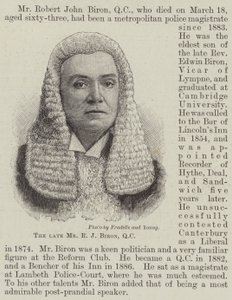 The late Mr R J Biron, QC by English School