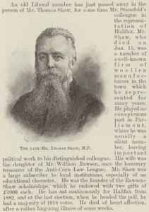 The late Mr Thomas Shaw, MP by English School