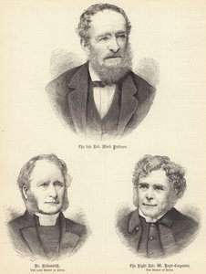 The late Reverend Mark Pattison, Dr Rickersteth, the late Bishop of Ripon, the Right Reverend (engraving) by English School