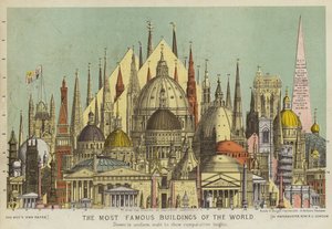 The most famous buildings of the world, showing comparative heights