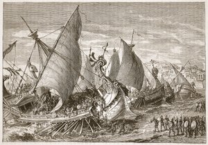 The Naval Battle in the Harbour of Syracuse by English School