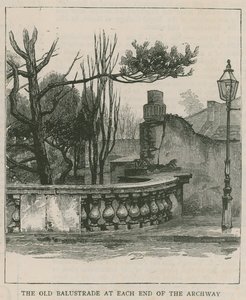 The New Anti-Suicide Railings at Highgate Archway: The Old Balustrade at Each End of the Archway by English School
