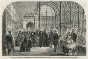 The New Gardens of the Royal Horticultural Society: The Prince Consort and Party Passing Through the Great Conservatory by English School