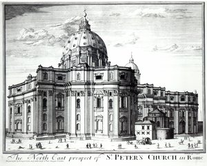 The north east prospect of St. Peters Church, Rome, engraved by H. Hulfbergh