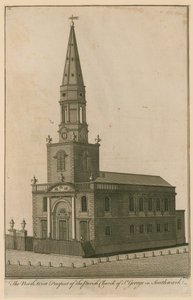 The North West Prospect of the Parish Church of St George in Southwark, London