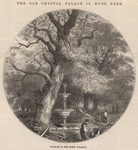 The Old Crystal Palace in Hyde Park: Fountain in the North Transept by English School