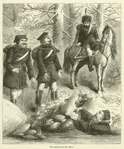 The old Jew in the Ditch (engraving) by English School