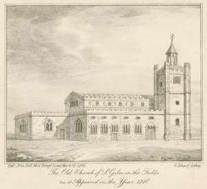 The old church of St Giles in the Fields, London, as it appeared in the year 1718