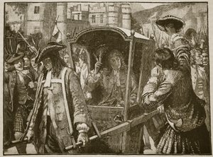 The people of Edinburgh escorting the Duke of Hamilton to Holyrood Palace, illustration from Cassell