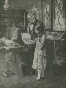 The Philosopher and the Little Girl Among the Books by English School