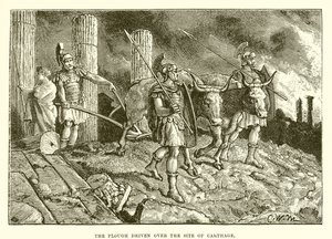 The plough driven over the site of Carthage by English School